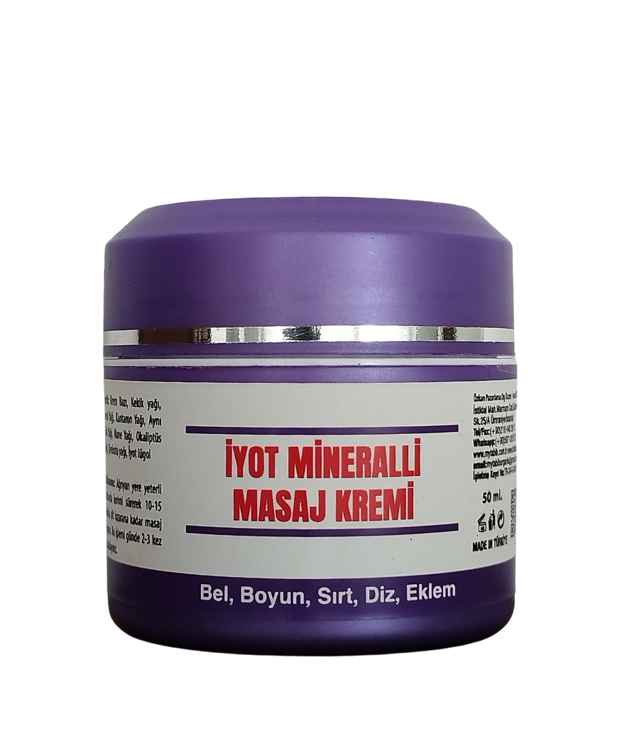 İyot Mineralli Masaj Kremi 50 ml (Bel- Boyun- Sırt-Diz-Eklem)